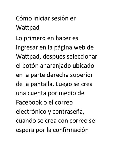 wattpad iniciar sesión.